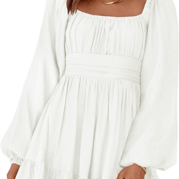 White Tie Back Dress - Picture 3 of 4